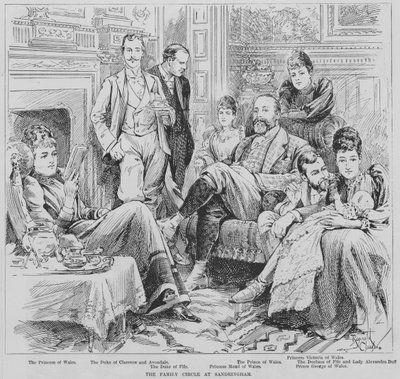 Princ a princezna z Walesu a členové jejich rodiny v Sandringhamu v Norfolku od Reginald Thomas Cleaver