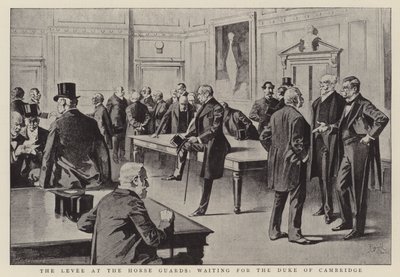 Nástupiště u Horse Guards, čekání na vévodu z Cambridge (litografie) od Reginald Thomas Cleaver