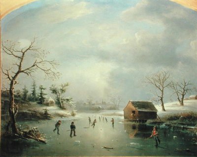 Skating Pond v Morristown, New Jersey (olej na plátně) od Regis Francis Gignoux