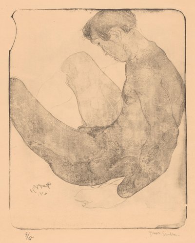 Nahý muž se zvednutými koleny od Reijer Stolk (signed by artist)