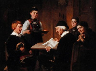 The Letter of Introduction, c.1880 (olej na panelu) od Reinhard Sebastian Zimmerman