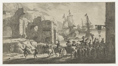 Maškaráda v přístavu od Reinier Nooms (attributed to)