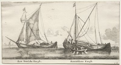 Lodě Amsterdamu: Frisian Bilander. Geldersche Bilander. od Reinier Nooms