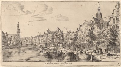Noordenmarkt with the Noorden Kerk (The Noorder Marckt with the Kerck) od Reinier Nooms, called Zeeman
