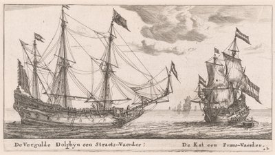 "Vergulde Dolphyn", Velká obchodní loď, a "Kat", flétna od Reinier Nooms, called Zeeman