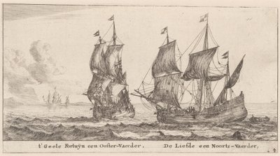 Dva obchodníci: „Geele Fortuÿn“, obchodující v Baltském moři, a „Liefde“, obchodující v Norsku od Reinier Nooms, called Zeeman