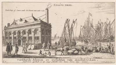 Pohled na amsterdamský přístav s úřadem vodohospodářského úřadu (titulní strana) od Reinier Nooms, called Zeeman