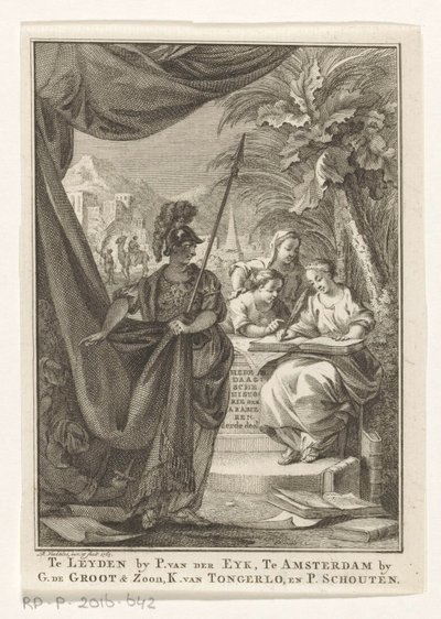 Alegorie arabské říše Současné dějiny Arabů, třetí díl (název na předmětu) Titulní strana pro: S.n., Hedendagche historie aneb Pokračování obecných dějin, 1764 od Reinier Vinkeles (I)