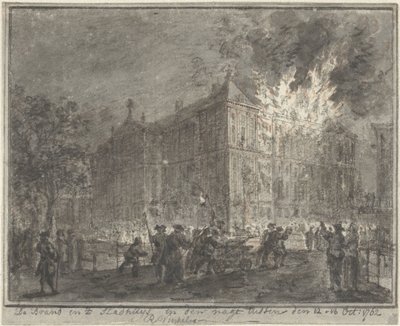 Požár v radnici Amsterdamu, 1762 od Reinier Vinkeles (I)