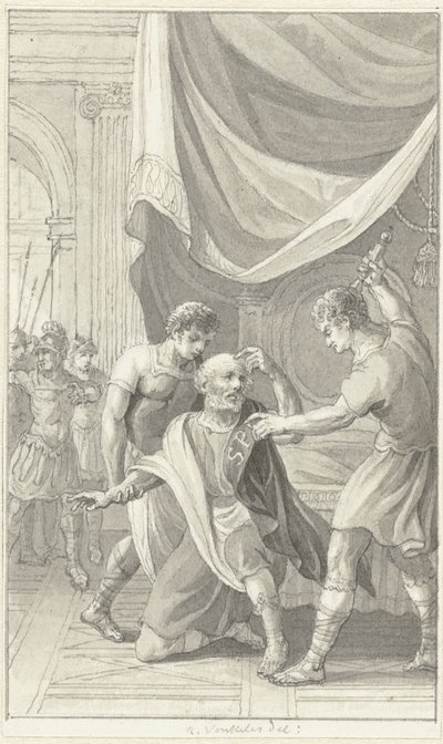 Osmdesátiletý Gordianus donucen vstoupit do císařství od Reinier Vinkeles (I)