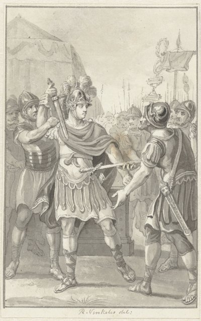 Germanicus slibuje věrnost Tiberiovi od Reinier Vinkeles (I)