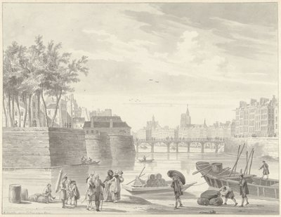 Pohled na Pont Rouge, Paříž od Reinier Vinkeles (I)
