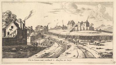 Vchod do předměstí Saint Marceau poblíž Paříže, 17. století. od Reinier Zeeman