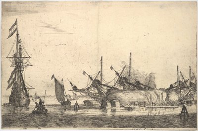 Lodě Careened for Caulking the Hull, 17. století. od Reinier Zeeman