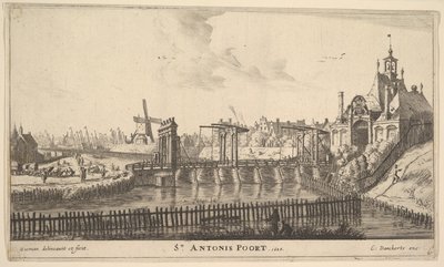 St. Antonis Poort, Amsterdam, polovina 17. století. od Reinier Zeeman