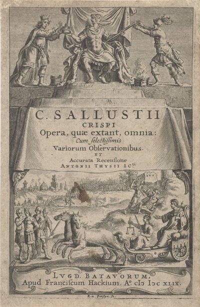 Císař a spravedlnost na triumfálním voze Titulní strana pro: A. Thysius jr., Opera, quæ extant, omnia, 1649 od Reinier van Persijn