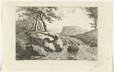 Krajina s vodopádem od Reinierus Albertus Ludovicus baron van Isendoorn à Blois