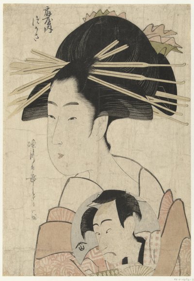 Kurtizána Tsukasa z domu Ogija Ogiya uchi Tsukasa (titul na objektu) od Chōkyōsai Eiri