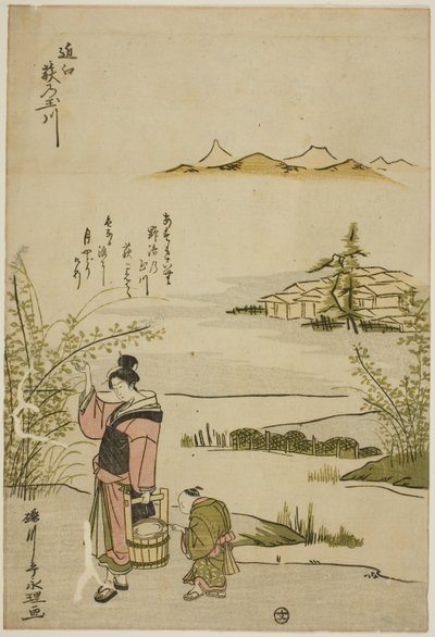 Jewel River of Bush Clovers v provincii Omi (Omi Hagi no Tamagawa), z nepojmenované série Six Jewel Rivers od Chōkyōsai Eiri