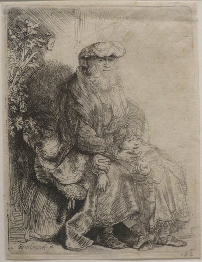 "Abraham hladí Izáka", lept od Rembrandta, Honolulu Museum of Art od Rembrandt