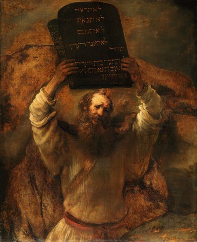 Mojžíš s deskami zákona od Rembrandt