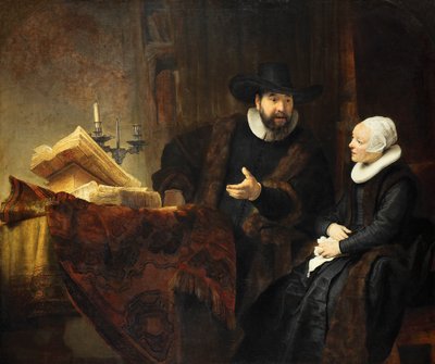 Mennonitský kazatel Cornelis Claesz Anslo (1592-1646) a jeho žena Aeltje Gerritsdr Schoutenová od Rembrandt