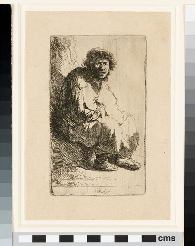 Žebrák sedící na břehu od Rembrandt van Rijn