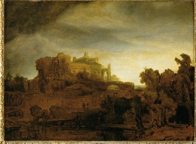 Hrad za soumraku ... od Rembrandt Harmensz. van Rijn