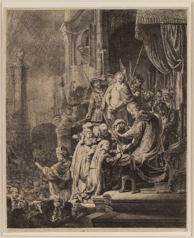 Kristus před Pilátem: Velký talíř od Rembrandt van Rijn