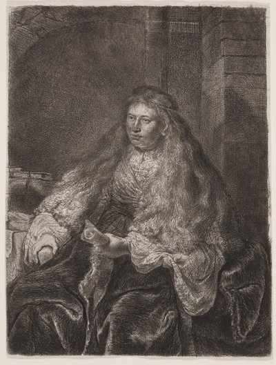 Dívka s dlouhými vlasy padajícími na ramena nebo "Velká židovská nevěsta" od Rembrandt van Rijn