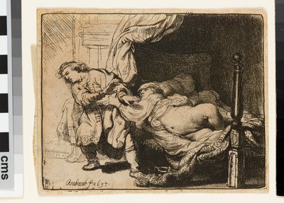 Josefa a Potifarova žena od Rembrandt van Rijn