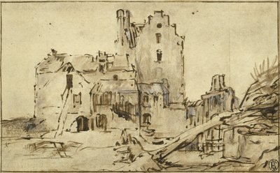 Hrad Kostverloren v rozkladu, 1652-57 od Rembrandt van Rijn