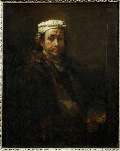 Portrét umělce u stojanu ... od Rembrandt Harmensz. van Rijn