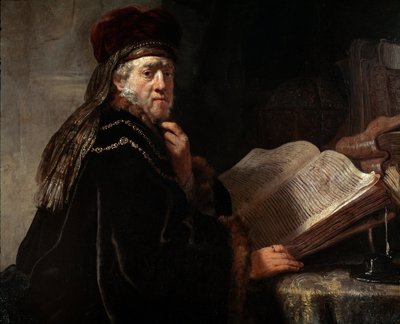 Portrét moudrých (Portrét rabína) (olej na plátně od Rembrandt van Rijn