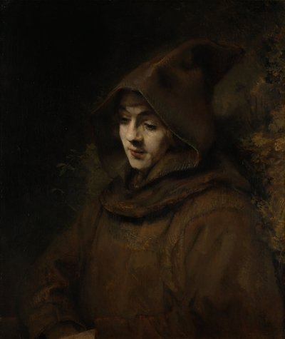 Rembrandtův syn Titus v mnišském zvyku od Rembrandt van Rijn