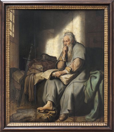 Svatý Pavel ve vězení. Malba Rembrandta Harmensze van Rijna (1606-1669), olej na dřevě od Rembrandt van Rijn