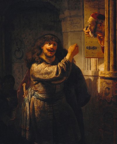 ""Samson menace son beau-pere"" (Samson vyhrožoval svému tchánovi) Peinture de Rembrandt van Rhijn (1606-1669) 1635 Staatliche Museen, Berlín od Rembrandt van Rijn