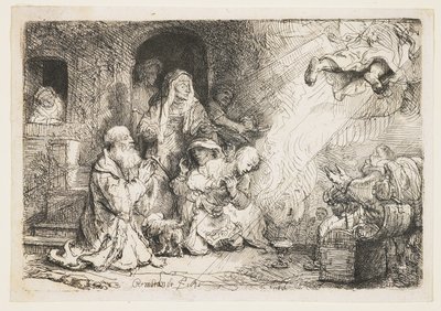 Anděl odcházející z Tobiášovy rodiny od Rembrandt van Rijn