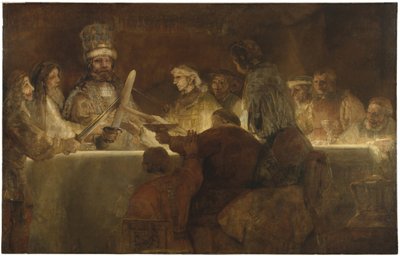 Spiknutí Bataviánů pod vedením Claudia Civilise, kolem roku 1666 (olej na plátně) od Rembrandt van Rijn