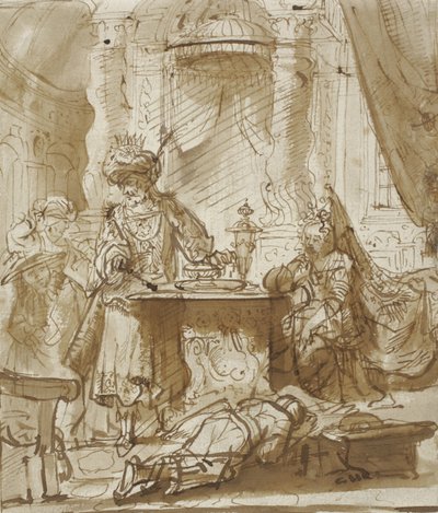 Degradace Hamana před Ahasverem a Ester od Rembrandt van Rijn