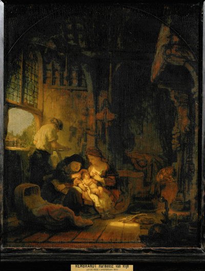 Svatá rodina, známá také jako "Tesařova domácnost"... od Rembrandt Harmensz. van Rijn