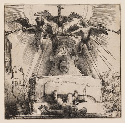 Fénix nebo Svržená socha od Rembrandt Harmensz. van Rijn