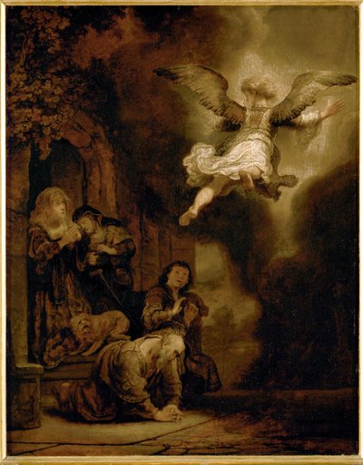 Archanděl Rafael opouští Tobiášovu rodinu... od Rembrandt Harmensz. van Rijn