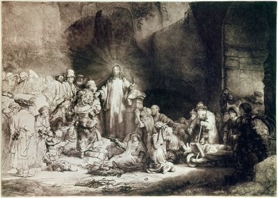 Dílo se stovkou zlatých aneb Ježíš válečník nemocný Rytina dlátem od Harmenszoona van Rijna dit Rembrandta (1606-1669) cca 1649. Slunce. 0,28x0,39 m Paříž, musee du Louvre od Rembrandt van Rijn