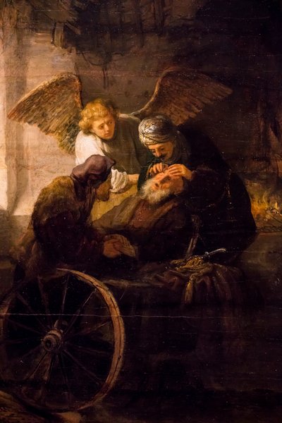 Tobiáš uzdraví svého slepého otce od Rembrandt Harmensz. van Rijn