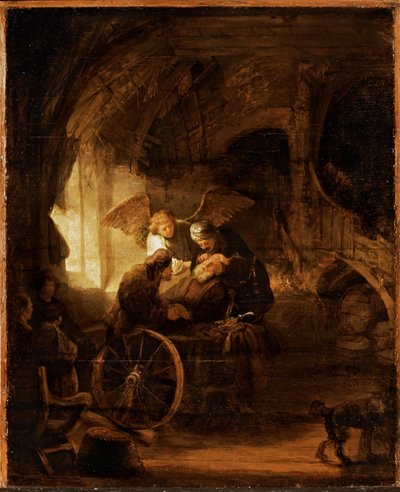 Tobiáš léčí slepotu svého otce (olej na desce) od Rembrandt Harmensz. van Rijn
