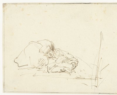 Saskia nemocná v posteli od Rembrandt van Rijn (copy after)