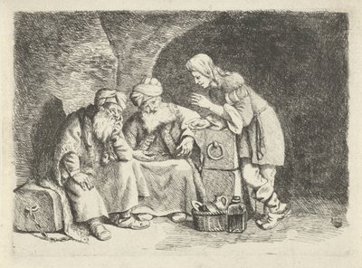 Joseph vysvětluje sny pekaře a pohárníka od Rembrandt van Rijn (follower of)