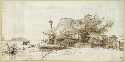 Statek u potoka od Rembrandt van Rijn