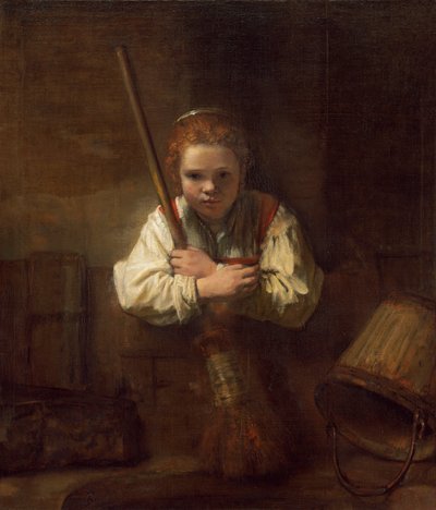Dívka s koštětem, 1651 od Rembrandt van Rijn